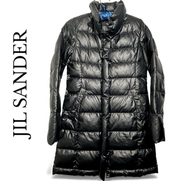 Jil Sander Jackets & Blazers - +J Jil Sander Uniqulo long mock neck metallic black quilted Down puffer Coat XS